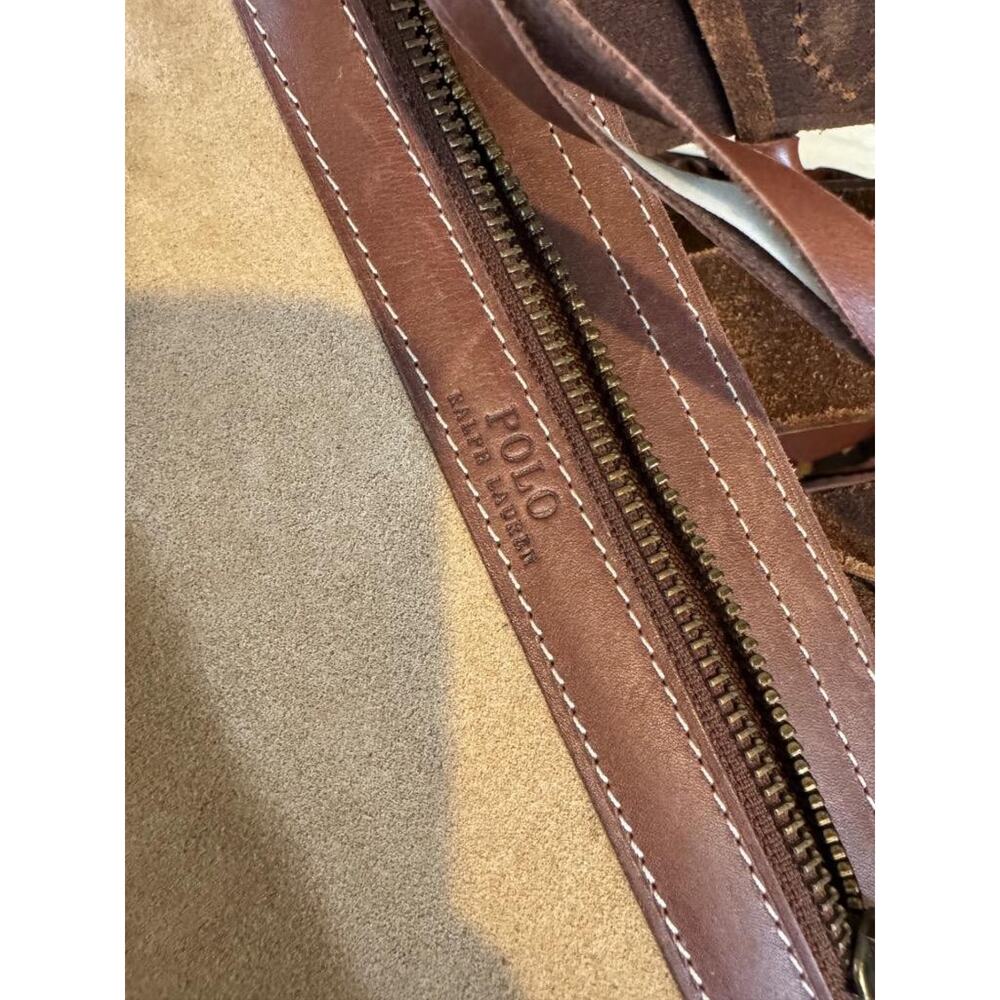 VINTAGE Ralph Lauren BROWN Leather Bag Purse Basketweave Tote Bag Leather (210 - Picture 12 of 13